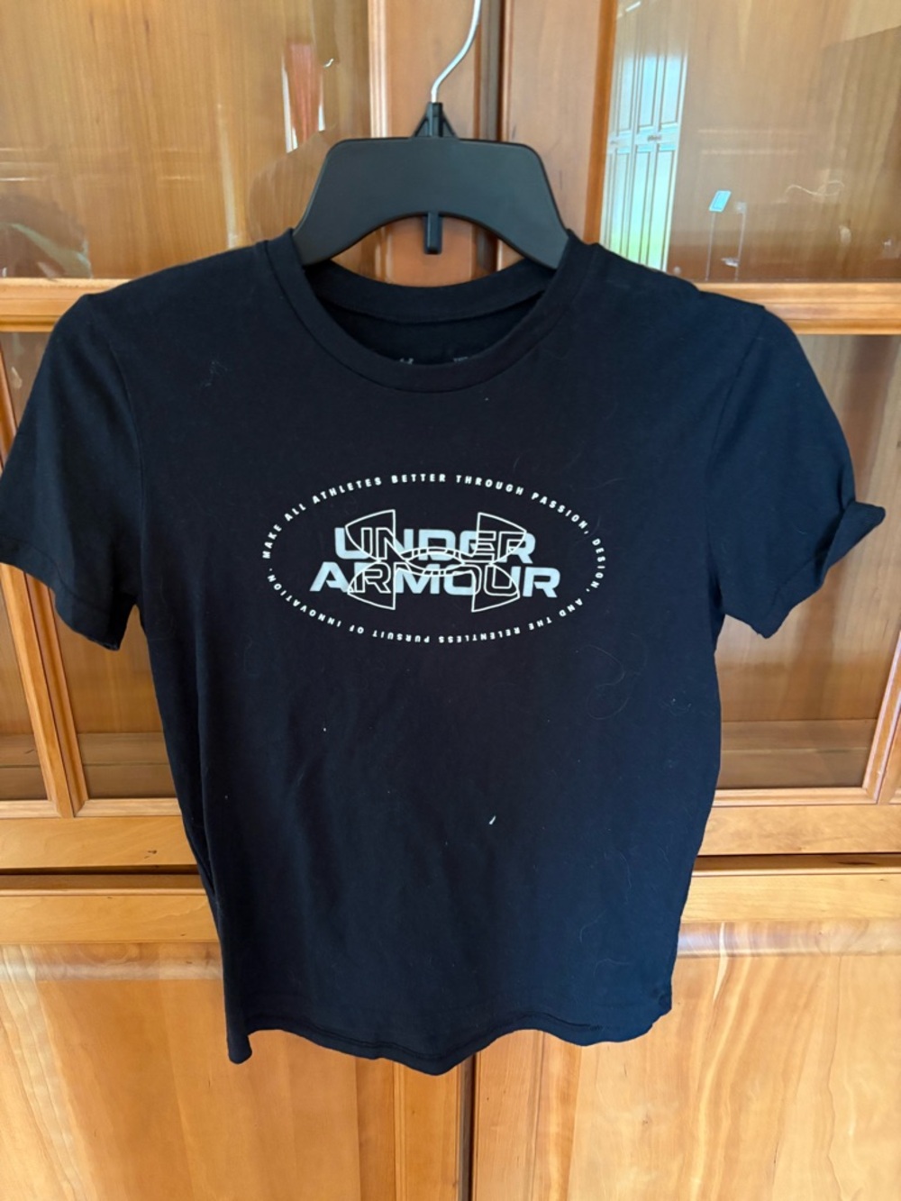 Under Armour Black Tee with White Oval Logo